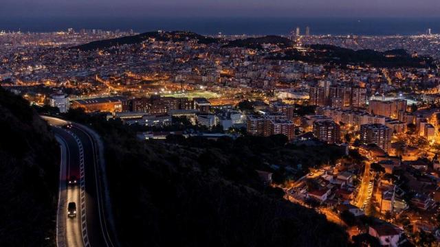 Vistas de noche de Barcelona