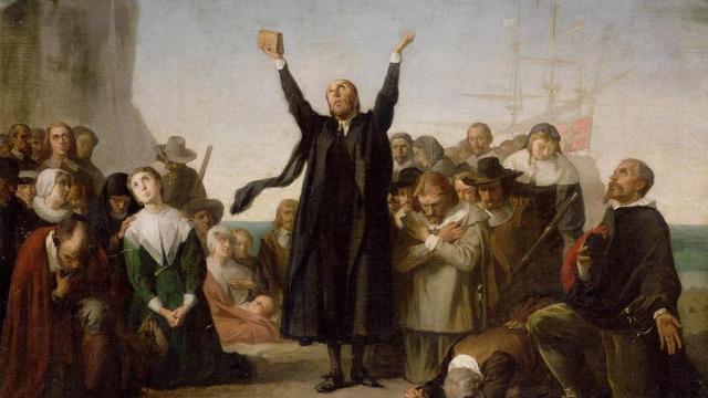 La llegada de los padres peregrinos (1864).