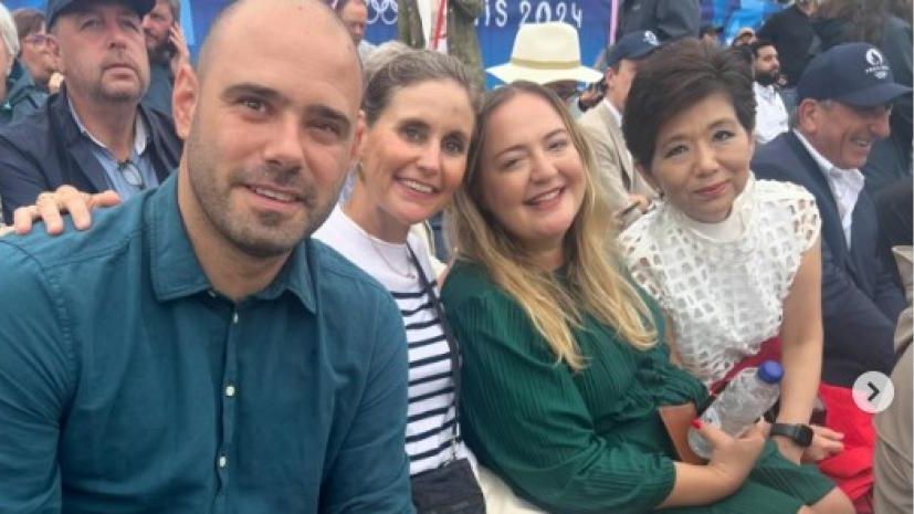 Markel Zubizarreta i Michele Kang, a la inauguració dels Jocs Olímpics de París