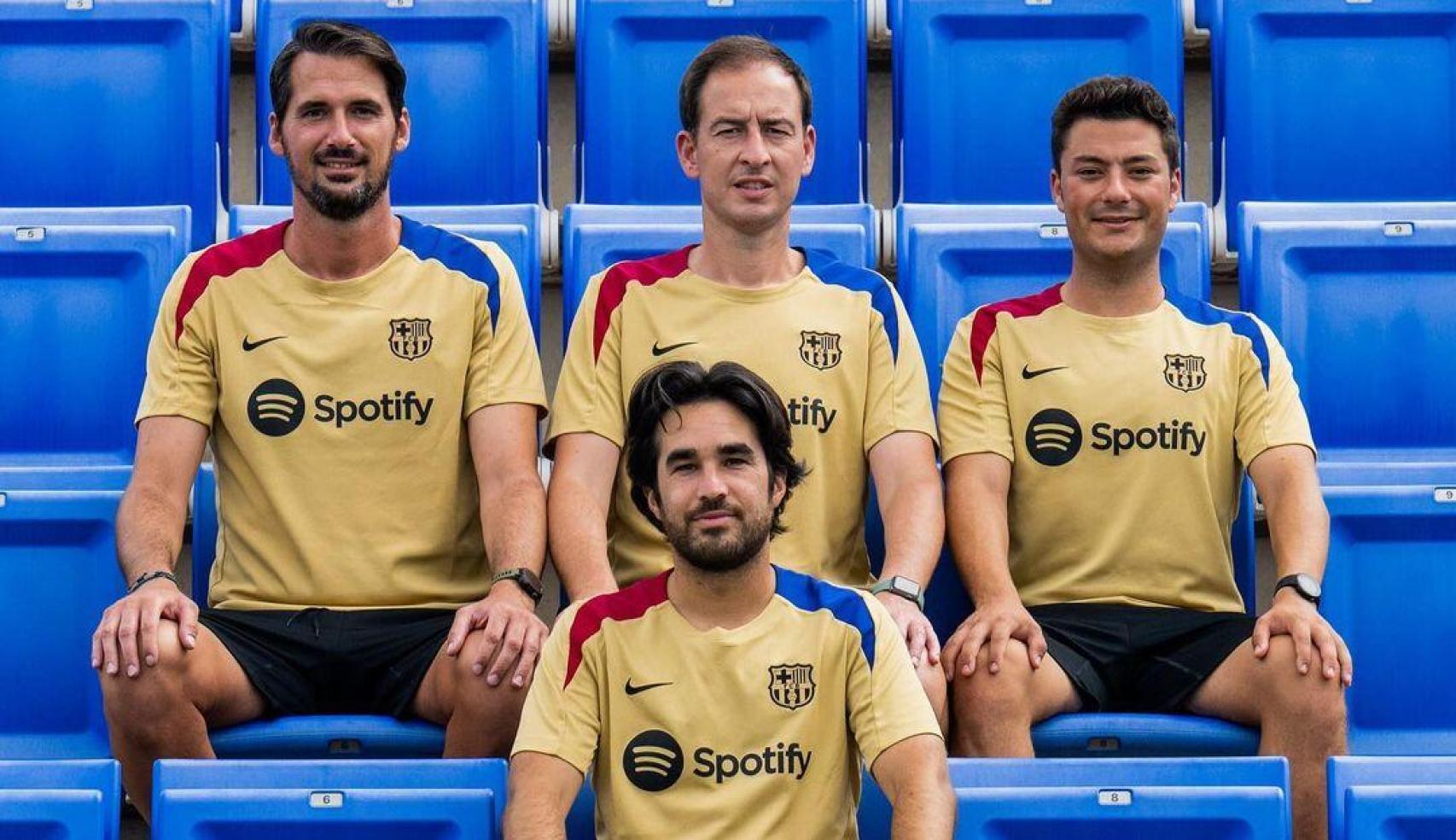 El cuerpo técnico del Barça Femenino, encabezado por Pere Romeu