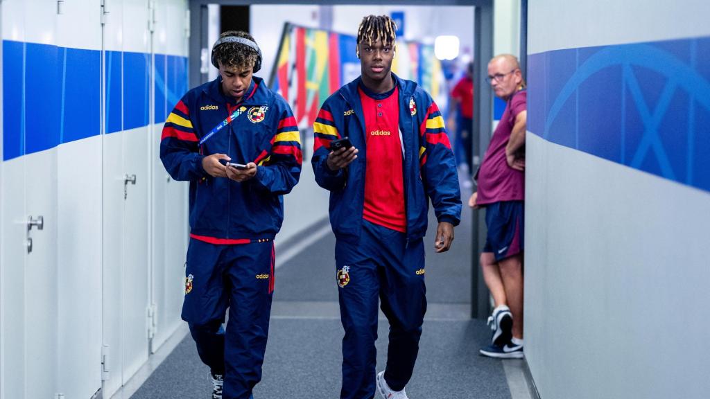 Lamine Yamal y Nico Williams durante la Eurocopa 2024