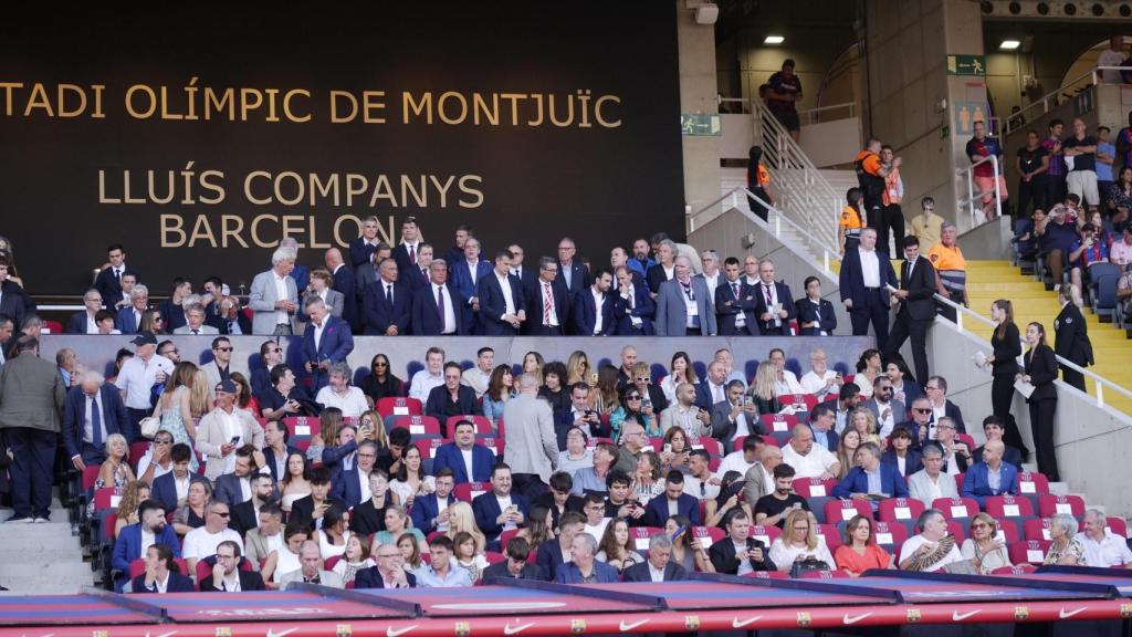 Palco del FC Barcelona en el partido contra el Athletic