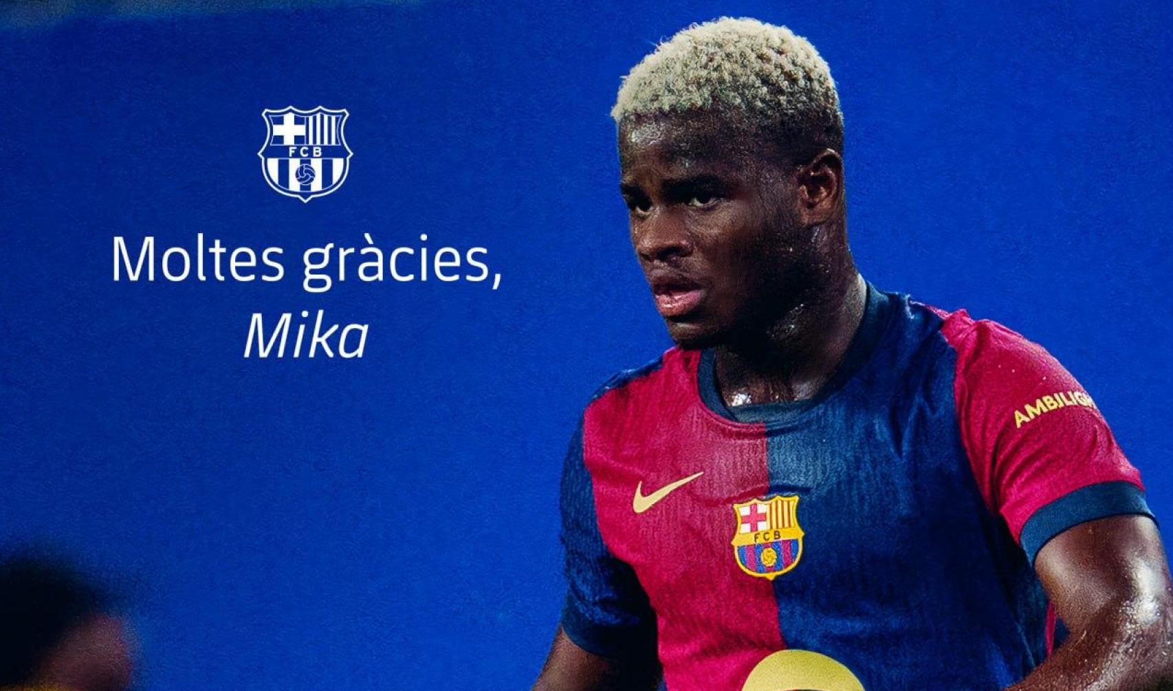 El Barça despide a Mika Faye