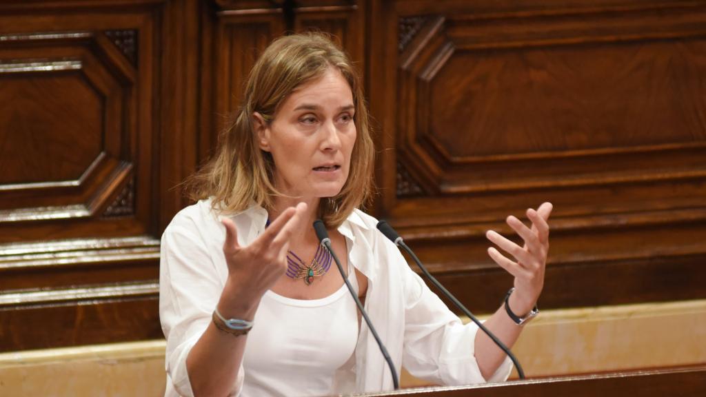 La líder de los Comuns en el Parlament, Jéssica Albiach, en el pleno del Parlament