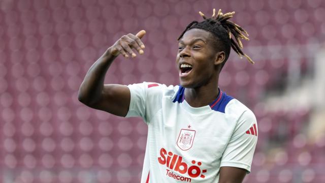 Nico Williams, en la previa del partido de España contra Suiza