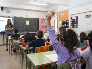 Imagen de una aula escolar en Cataluña