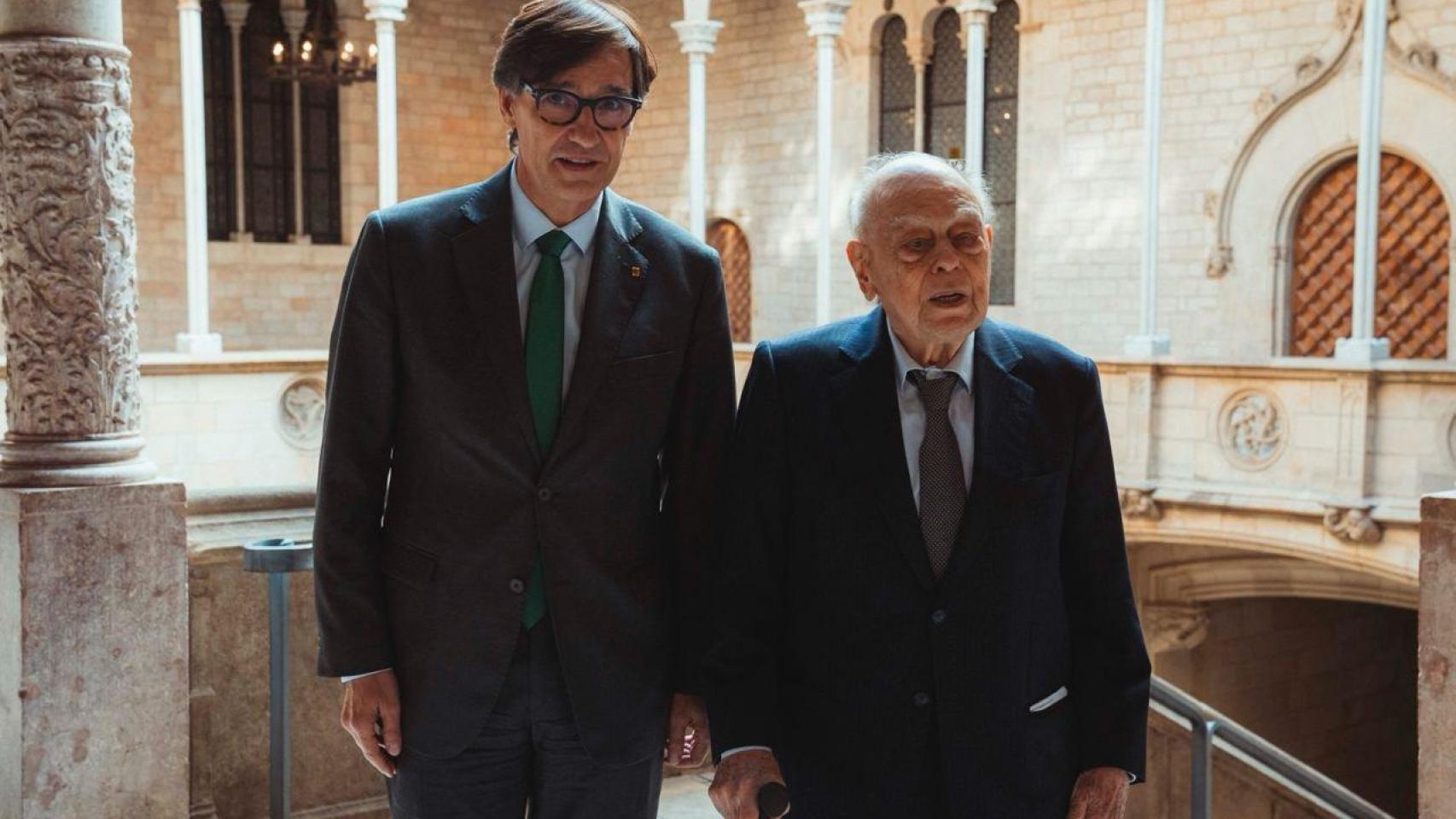 El 'president' Salvador Illa recibió a Jordi Pujol en el Palau de la Generalitat en septiembre de 2024