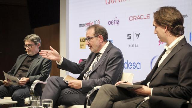 El 'conseller' de Justicia de la Generalitat, Ramon Espadaler, durante su intervención en la segunda edición del 'BCN Desperta!', en septiembre de 2024