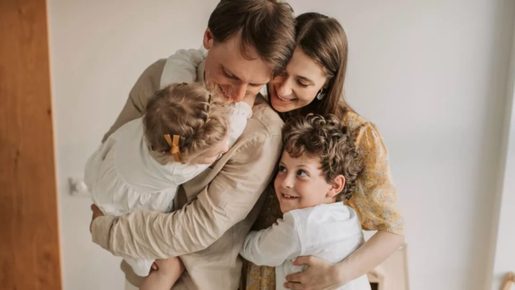 Imagen de archivo de una familia