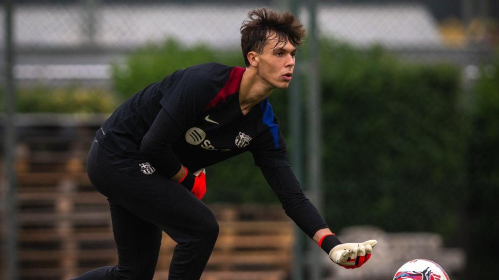 Diego Kochen, durant un entrenament amb el primer equip del Barça