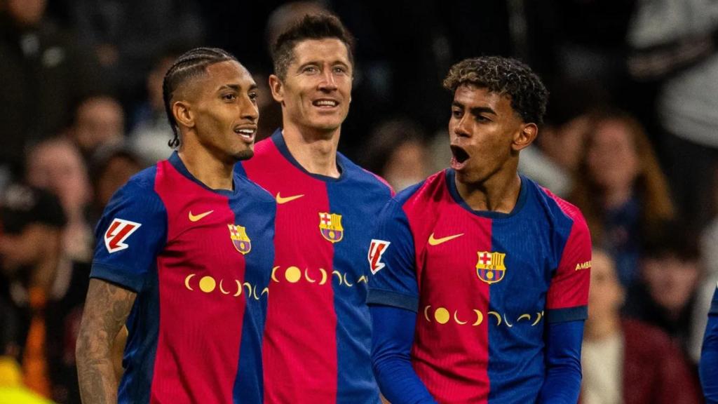 Raphinha, Lewandowski i Lamine Yamal, el trident de moda a Europa