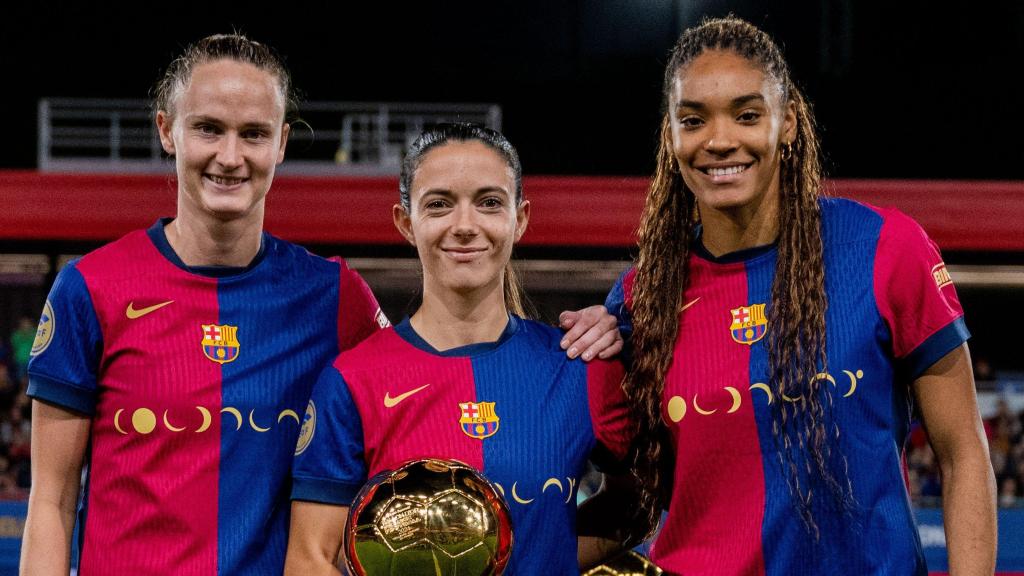 Aitana Bonmatí, Caroline Graham Hansen y Salma Paralluelo, el podio en el Balón de Oro femenino