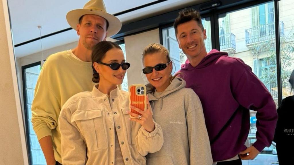 Szczesny i Lewandowski visiten el nou gimnàs d'Anna Lewandowska a Barcelona