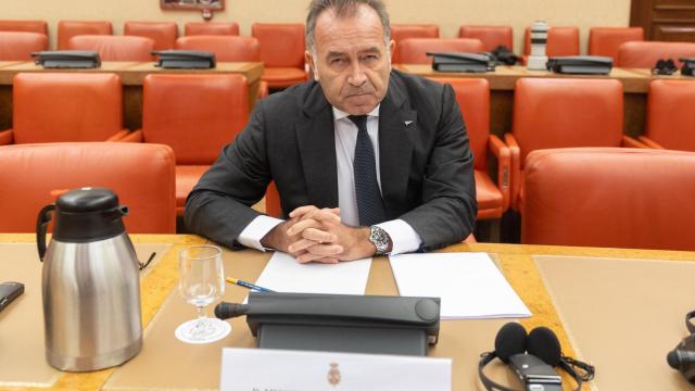 El periodista y empresario propuesto por Junts, Miquel Calçada Olivella, durante la comisión consultiva de nombramientos para la elección de los miembros del Consejo de Administración y del Presidente de la Corporación RTVE