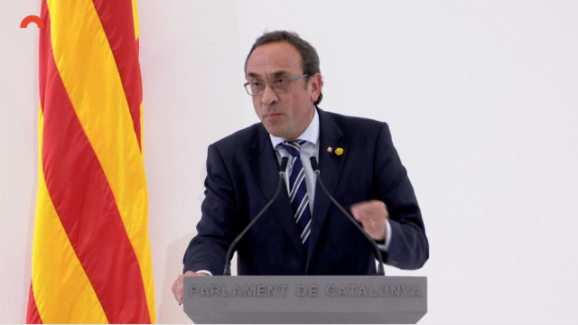 Josep Rull, en el acto de celebración del 9N en el Parlament