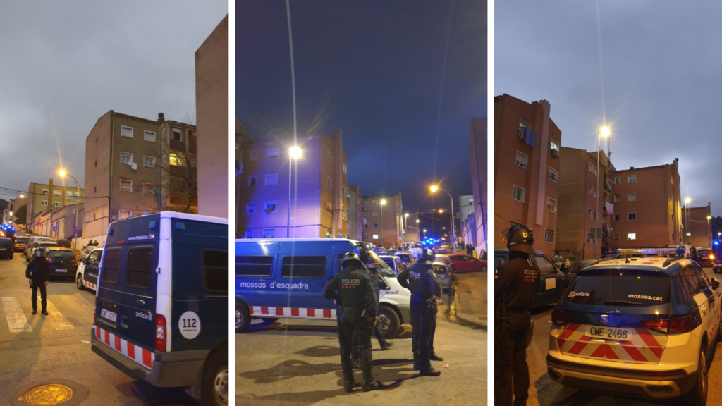 Dispositivo policial en el barrio de la Font de la Pólvora de Girona