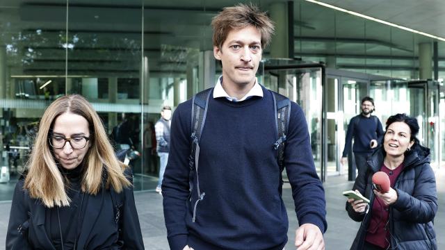 Oscar Pierre, a su salida de la Ciutat de la Justicia