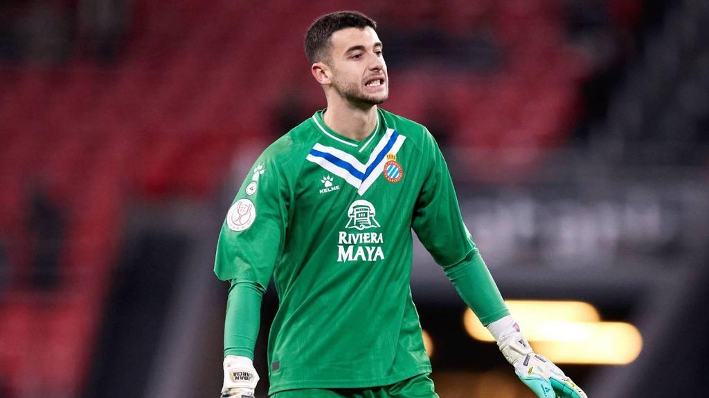 Joan García, porter de l'Espanyol, en un partit de Lliga