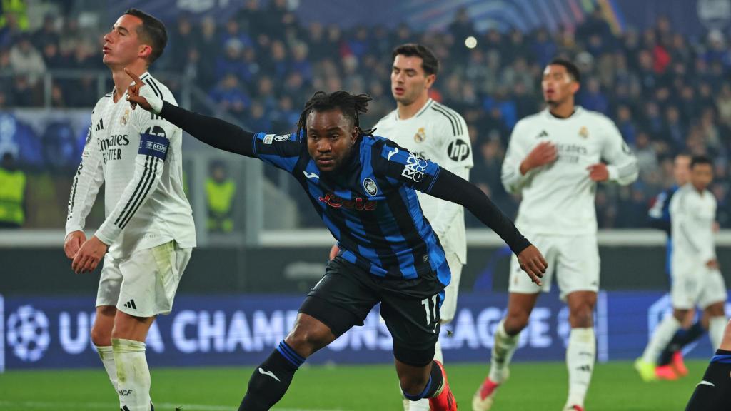 Ademola Lookman festeja su gol en el Atalanta-Real Madrid de Champions League