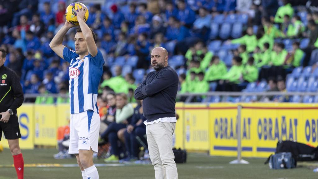 Manolo González, durante un partido del RCD Espanyol en Las Palmas