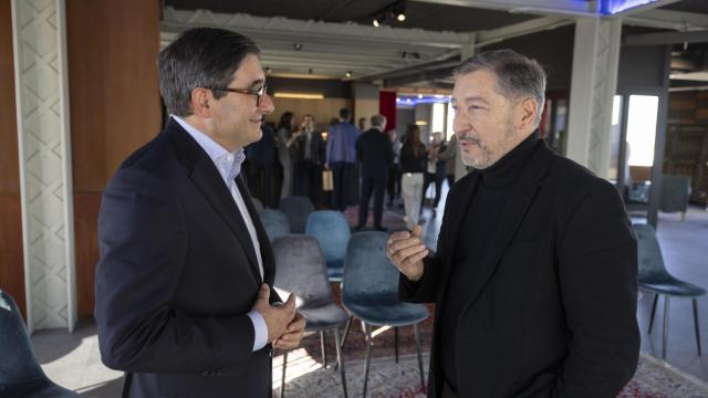 Xavier Llinares, director de la Red de Banca Comercial de BBVA en España, y Joan Roca, copropietario y chef de El Celler de Can Roca