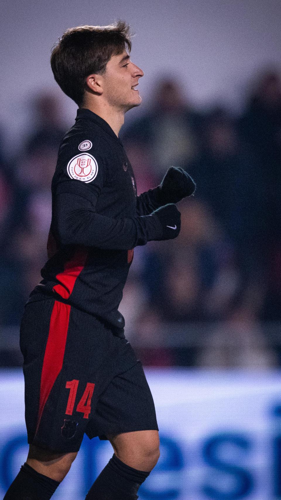 Pablo Torre festeja su gol contra la UD Barbastro en la Copa del Rey