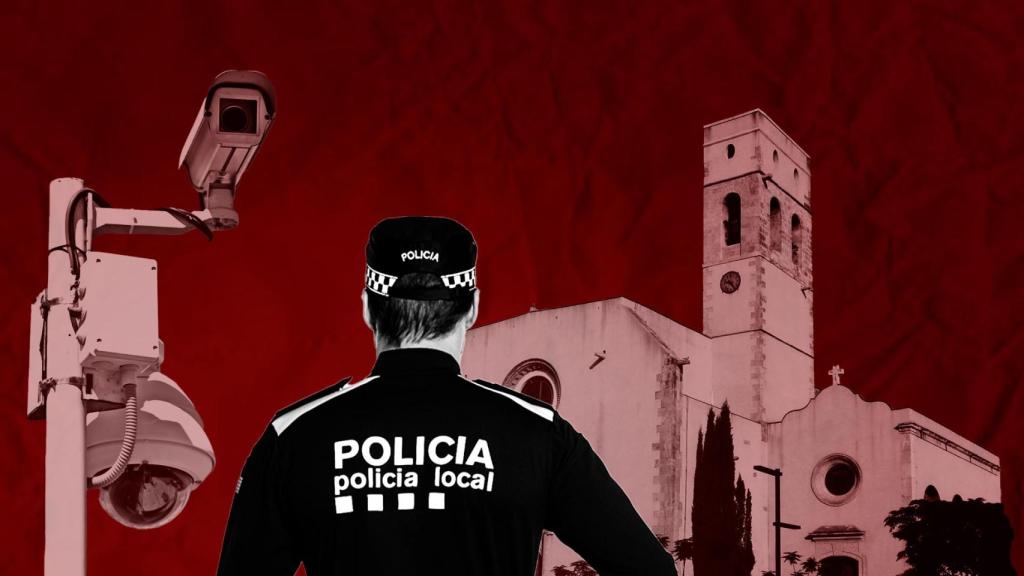 Montaje de unas cámaras de videovigilancia inteligentes, como las que se han instalado en distintos municipios de Cataluña