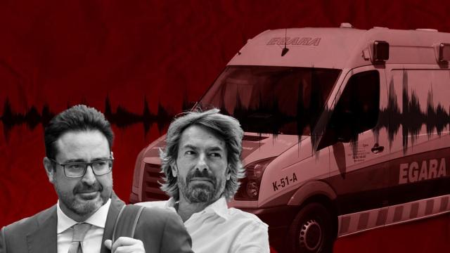 David Madí, el juez Santiago Pedraz y una ambulancia de Egara