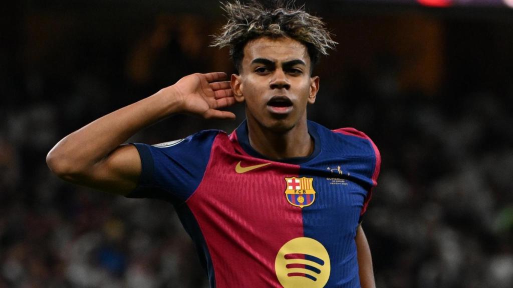 Lamine Yamal, tras marcar el primer gol del Barça al Real Madrid