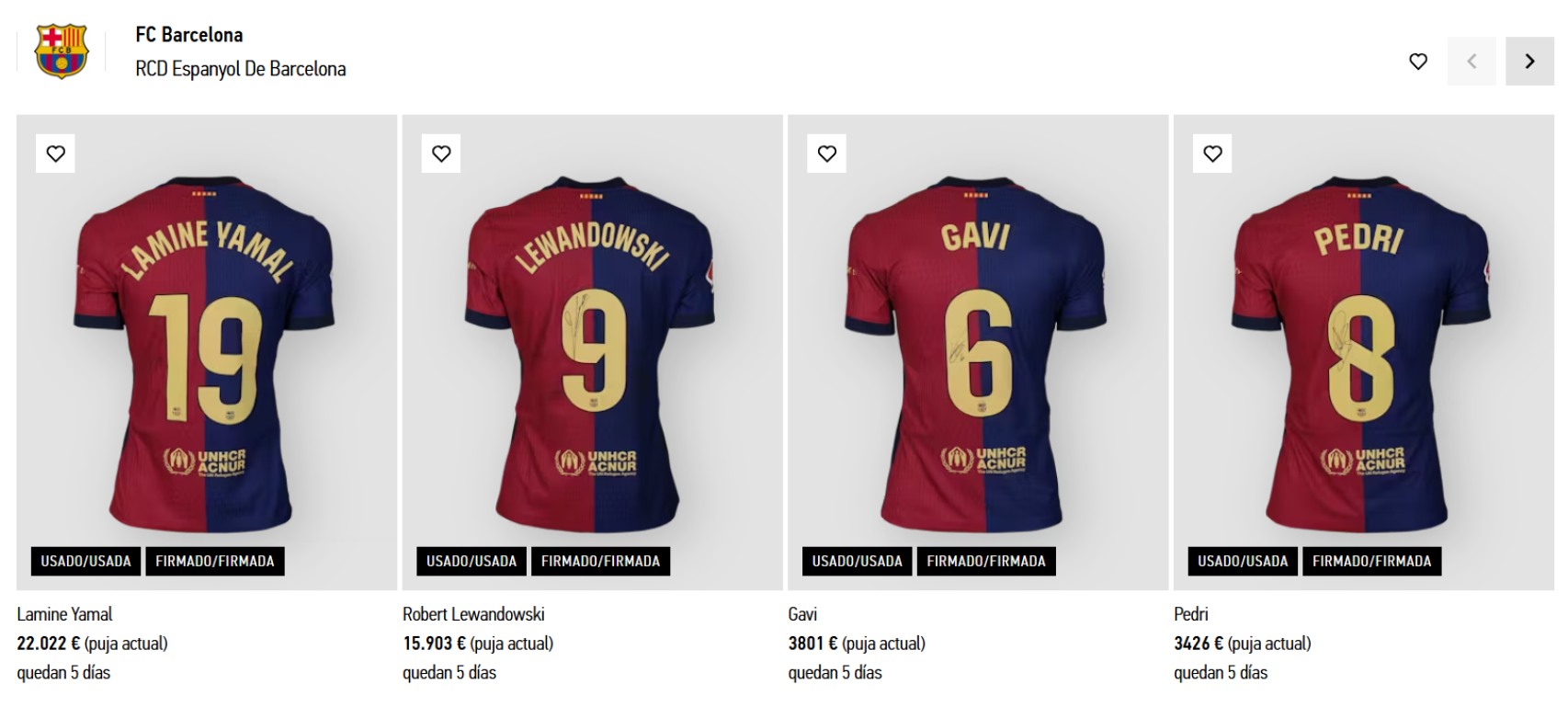 El Barça subasta las camisetas del derbi para ayudar a los afectados por la DANA