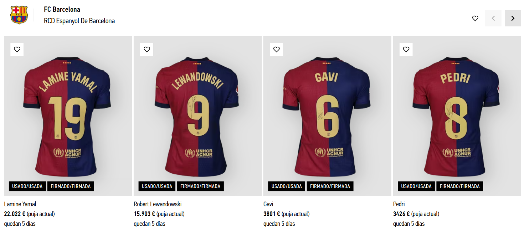 El Barça subasta las camisetas del derbi para ayudar a los afectados por la DANA