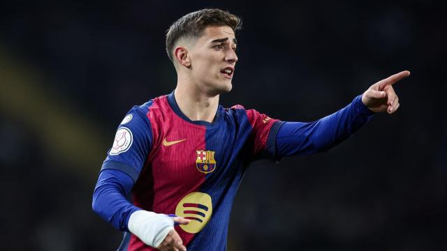 Gavi, durante el triunfo del Barça contra el Betis en la Copa del Rey