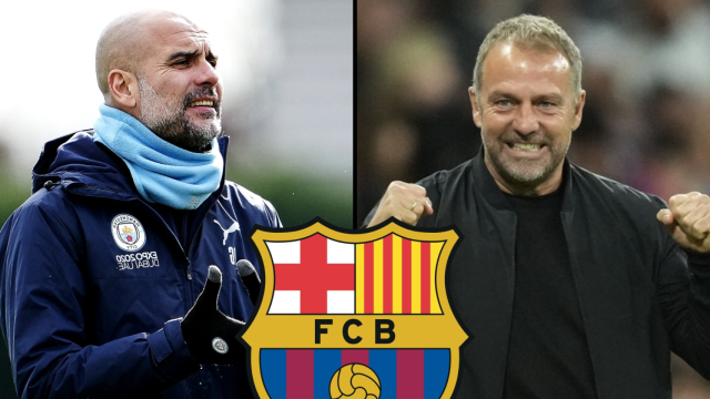 Pep Guardiola y Hansi Flick en un fotomontaje