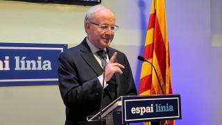 El abogado y candidato a la presidencia del Consell de la República, Jordi Domingo, en la presentación de su candidatura en el Espai Línia de Barcelona