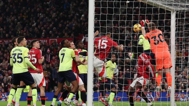 Los jugadores del Manchester United, en el partido de Premier League contra el Southampton