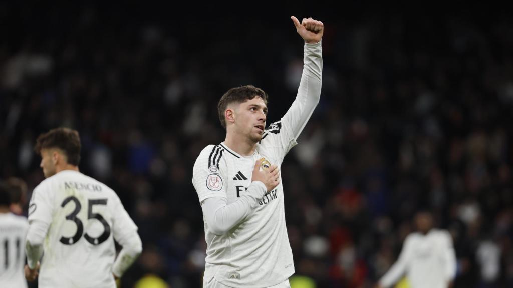 Fede Valverde festeja su gol anotado contra el Celta de Vigo