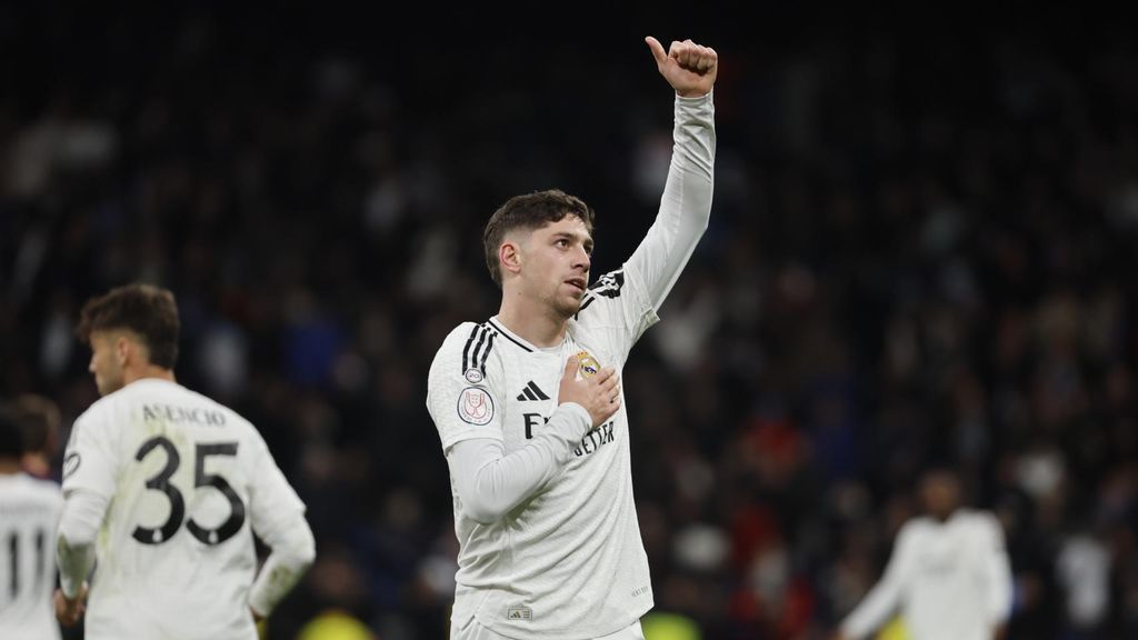 Fede Valverde festeja su gol anotado contra el Celta de Vigo