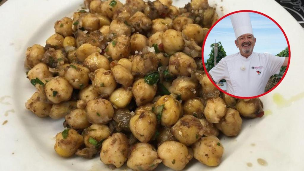 Fotomontaje Karlos Arguiñano y garbanzos con morcilla