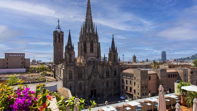 Vistas desde la terraza del Hotel Colón de Barcelona