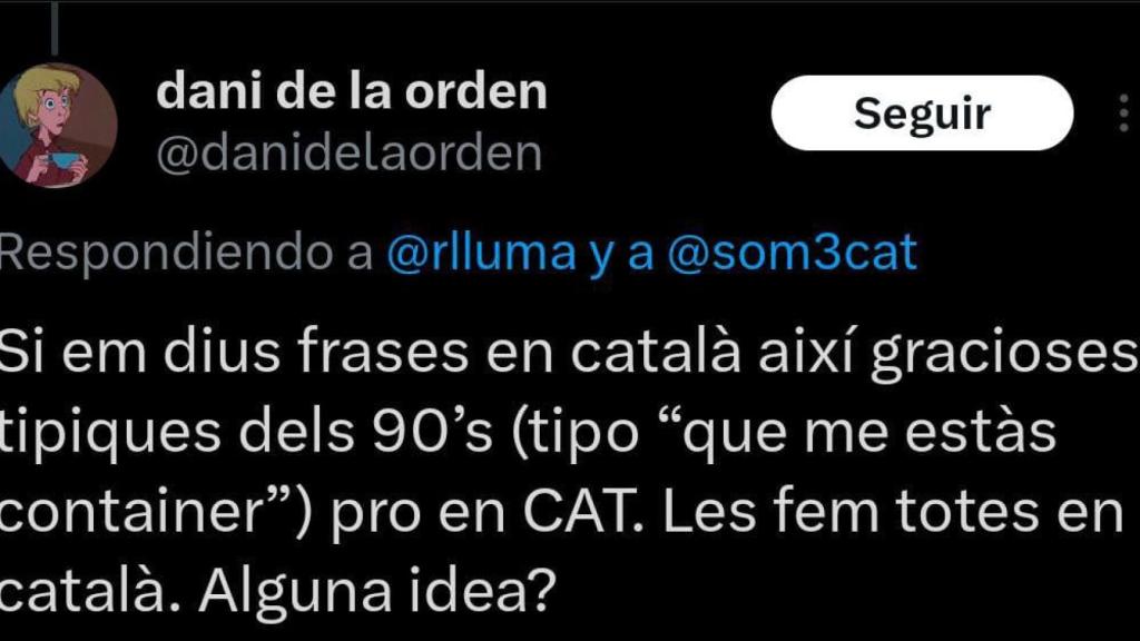 Comentario de Dani de la Orden en la red social X