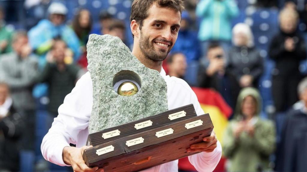 Albert Ramos celebra una de sus conquistas en el tenis