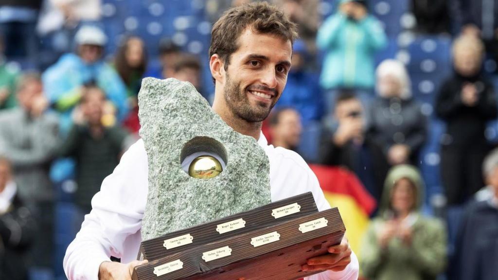 Albert Ramos celebra una de sus conquistas en el tenis