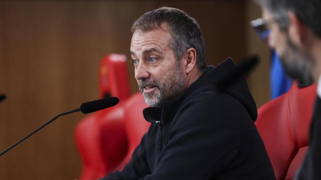 Hansi Flick, en la rueda de prensa previa del Benfica-Barça