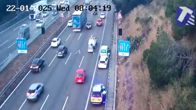 Accidente en Barberà del Vallès (Barcelona) en la AP-7