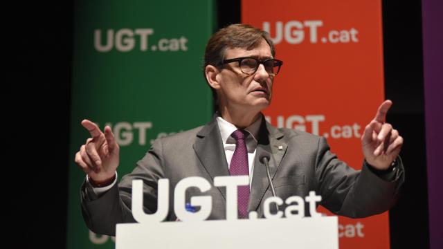 El 'president' de la Generalitat de Cataluña, Salvador Illa, durante la última jornada del 17 Congrés del sindicato UGT