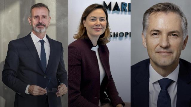 Imagen conjunta de Marc Murtra (Telefónica), Eva Adroguer (Maremagnum) y Jacob Tolstrup (Esteve)