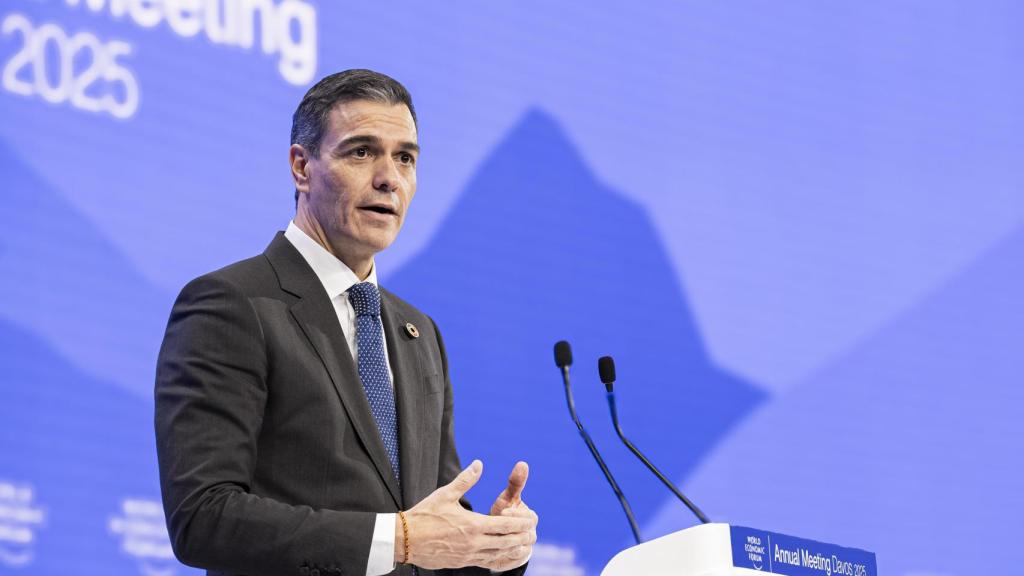 El presidente del Gobierno, Pedro Sánchez, en el foro de Davos