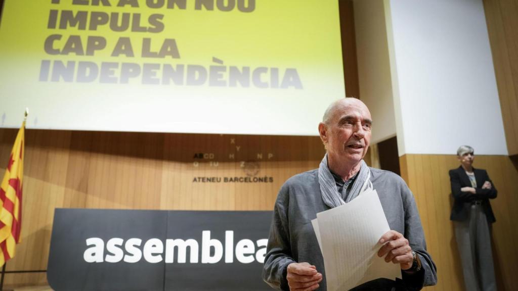 El presidente de la ANC, Lluís Llach durante su participación este sábado en el acto 'Per a un nou impuls cap a la independència' (Por un nuevo impulso hacia la independencia)