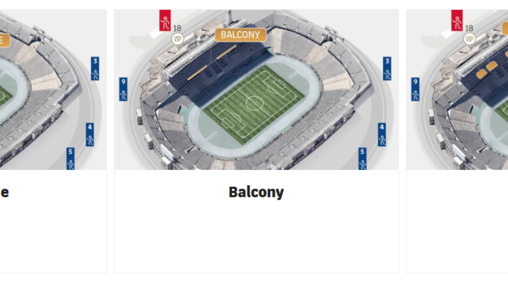 Ubicaciones de los asientos Vip en el Estadi Olímpic Lluís Companys
