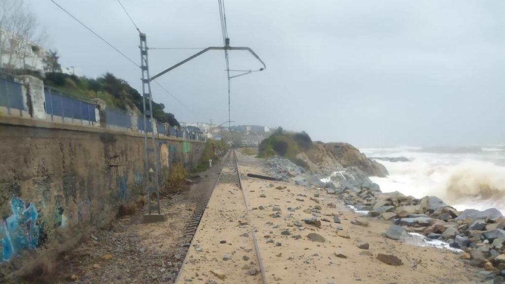 Temporal marítimo en Sant Pol de Mar, en enero de 2020